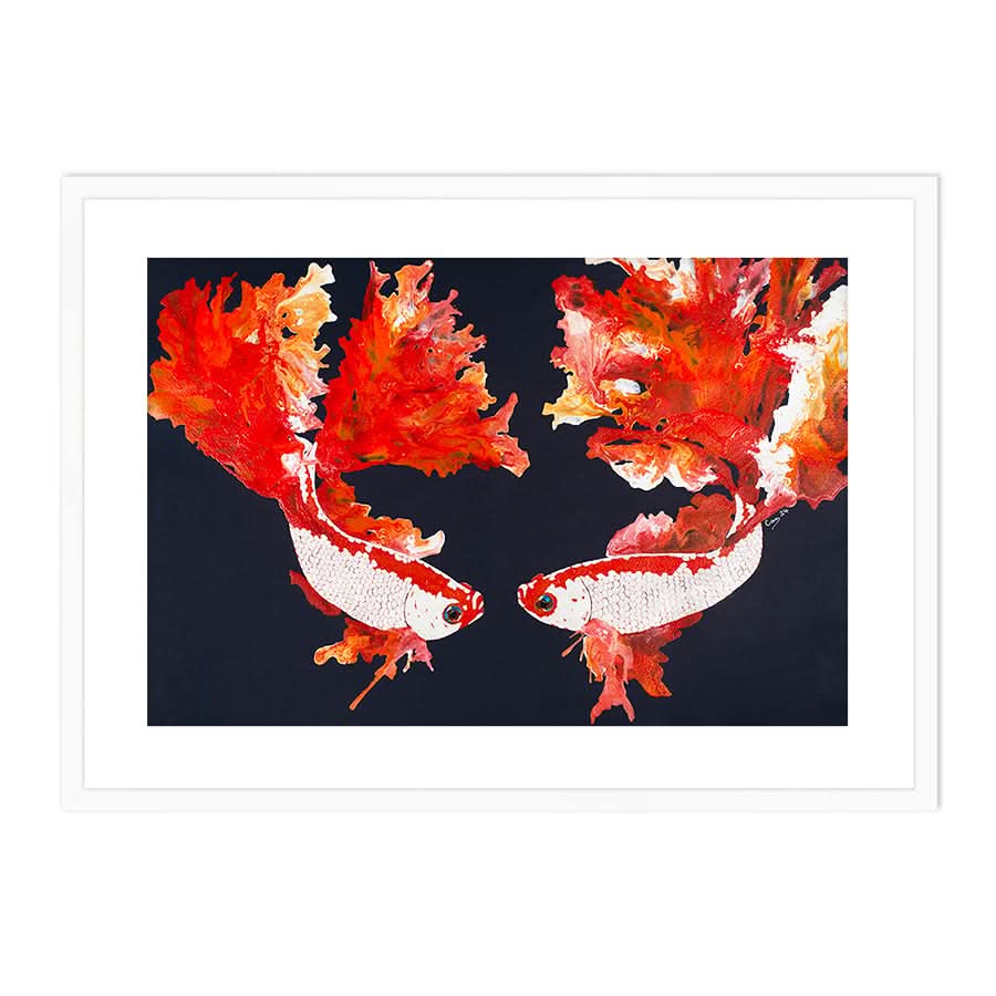 Betta Pair on Navy by Carol Perry