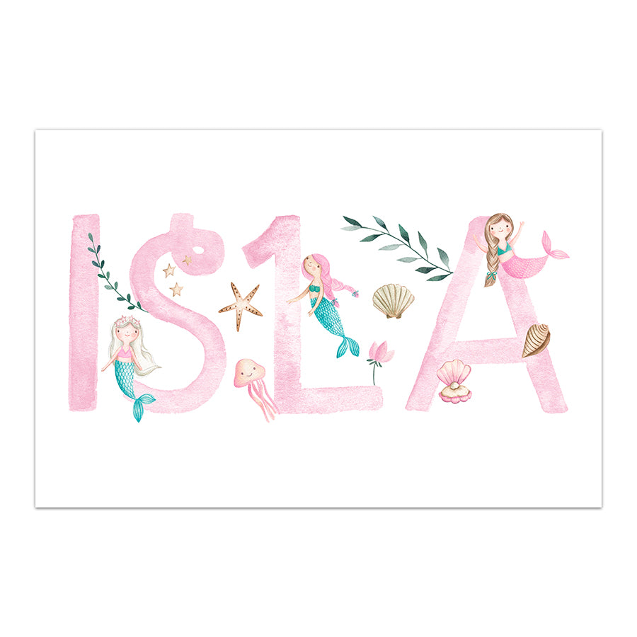 Name Prints - Mermaids