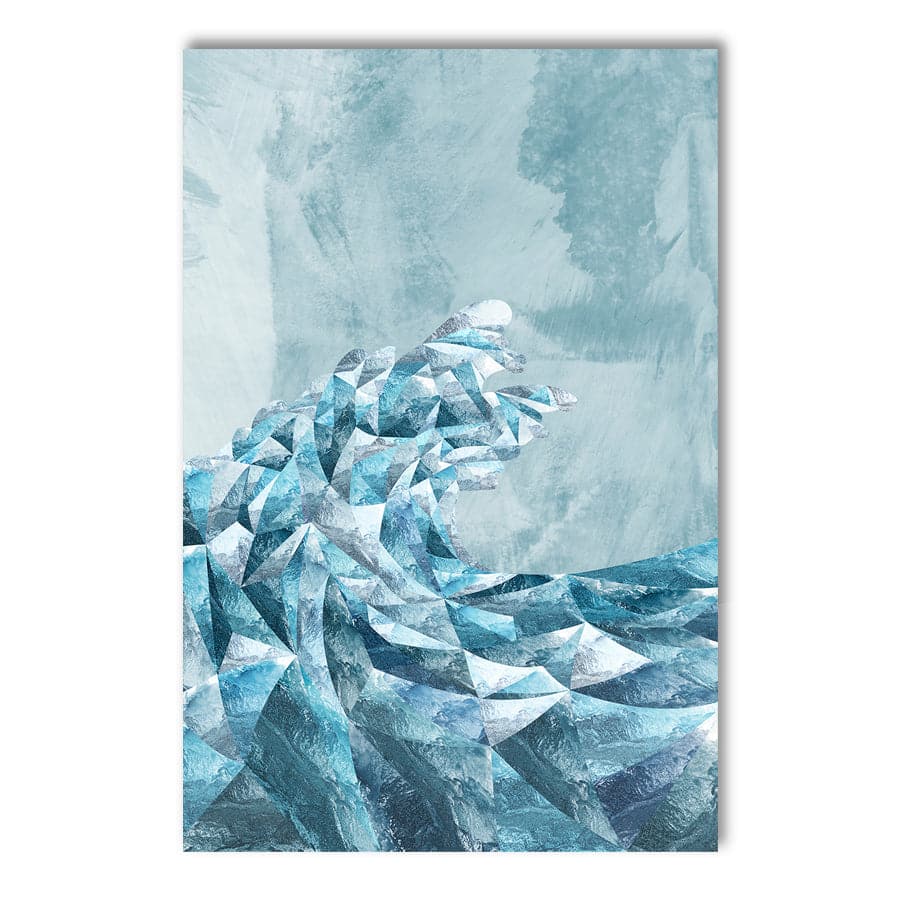 Geometric Metallic Silver Wave by Sarah Manovski