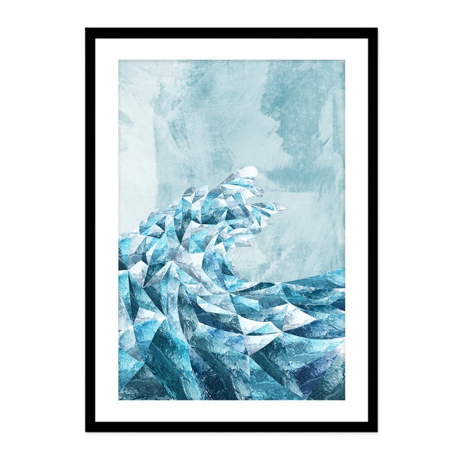 Geometric Metallic Silver Wave by Sarah Manovski