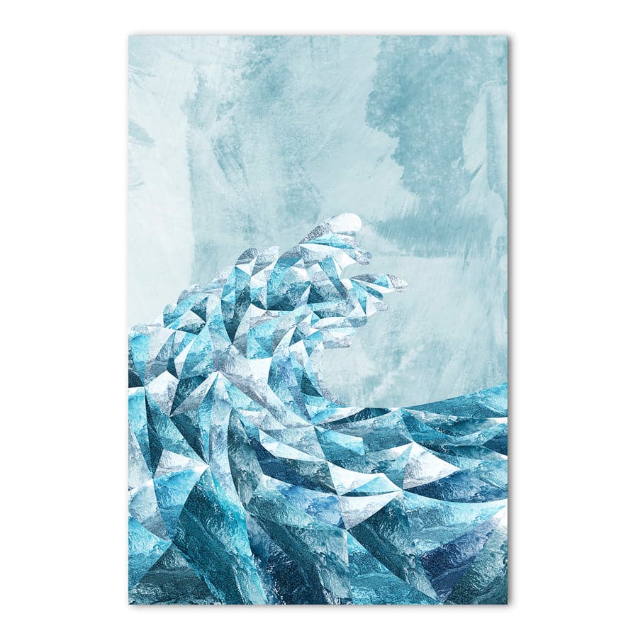 Geometric Metallic Silver Wave by Sarah Manovski