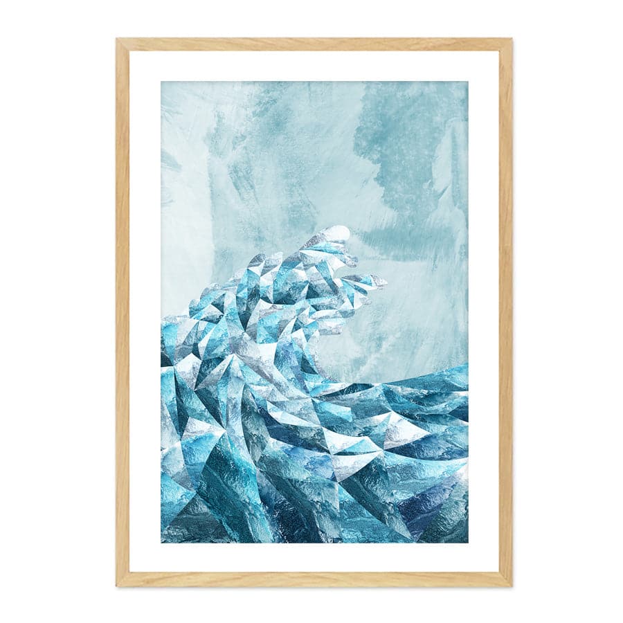 Geometric Metallic Silver Wave by Sarah Manovski