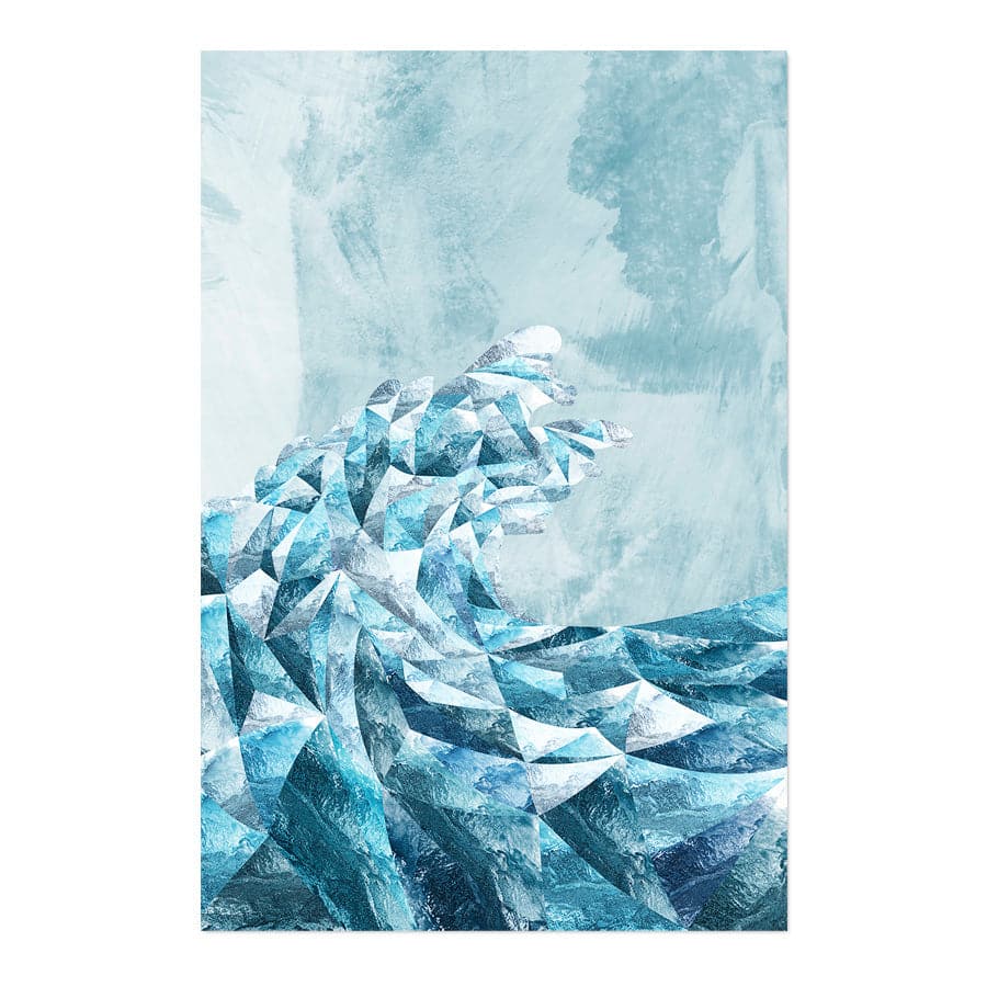 Geometric Metallic Silver Wave by Sarah Manovski