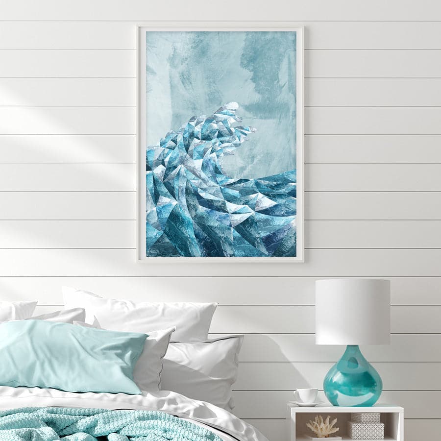 Geometric Metallic Silver Wave by Sarah Manovski