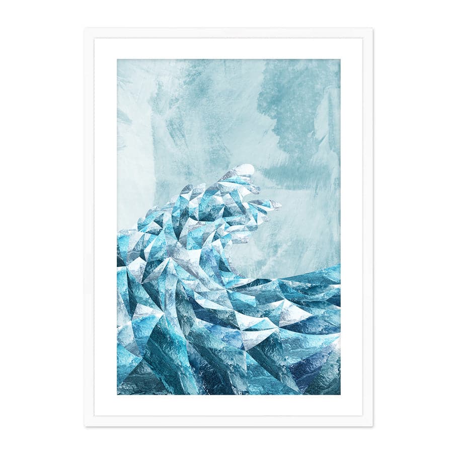 Geometric Metallic Silver Wave by Sarah Manovski