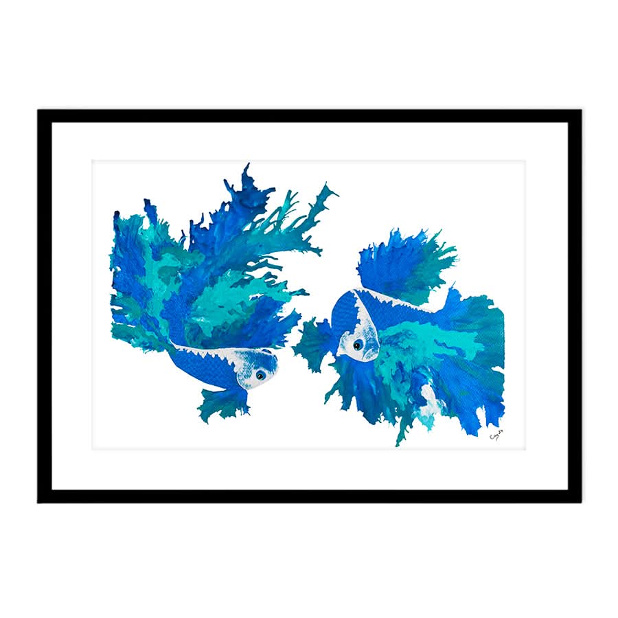 Blue Betta Pair by Carol Perry