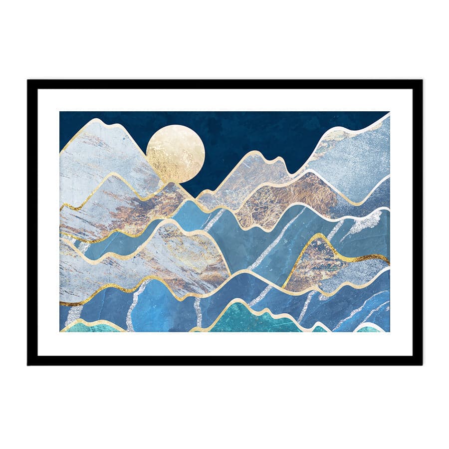 Moonlit Mountains Landscape by Sarah Manovski