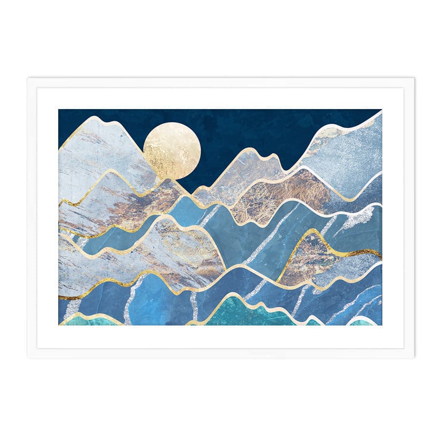 Moonlit Mountains Landscape by Sarah Manovski