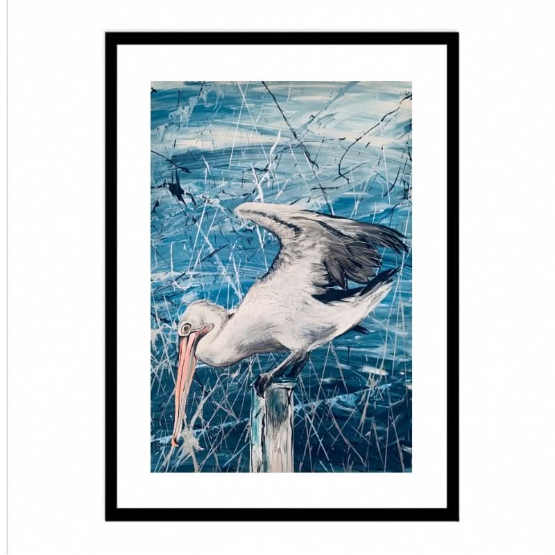 Pelican Waiting For Lunch by Louisa-Jane