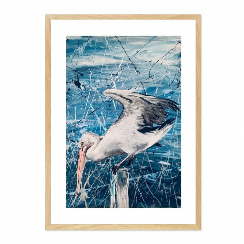 Pelican Waiting For Lunch by Louisa-Jane