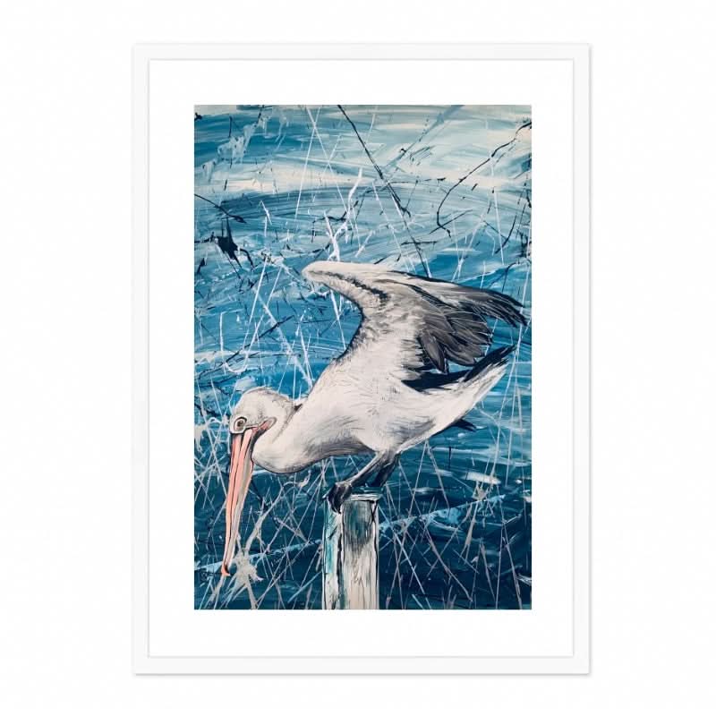 Pelican Waiting For Lunch by Louisa-Jane
