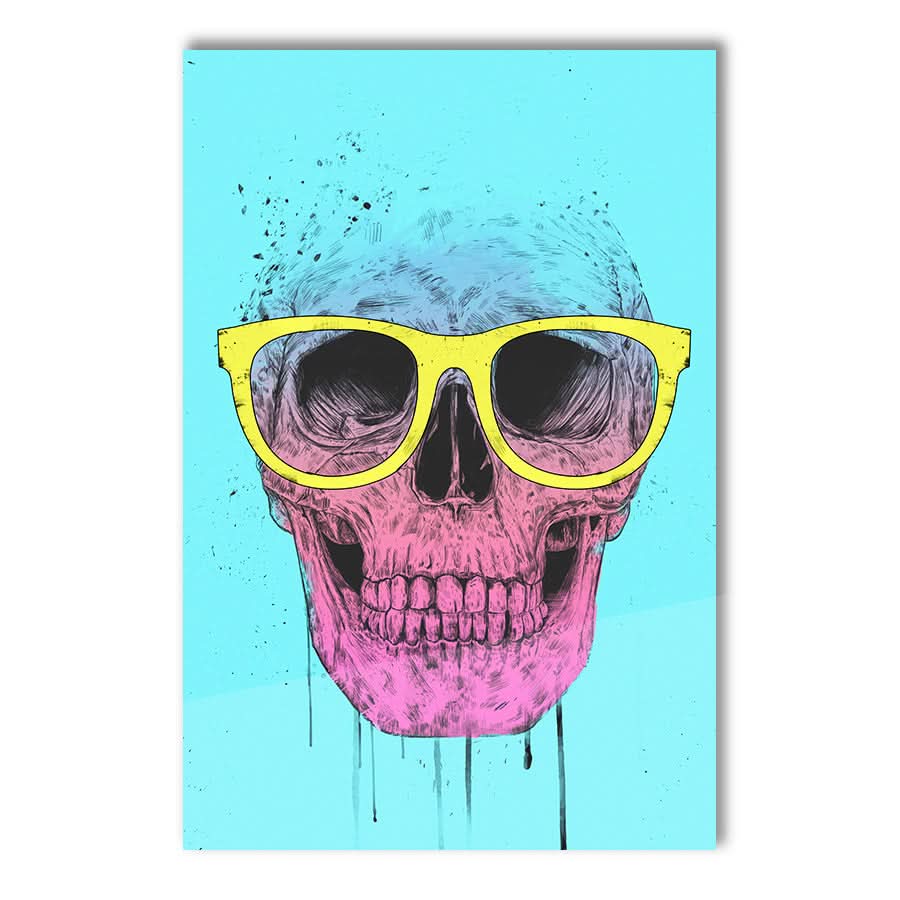 Pop Art Skull with Glasses by Balazs Solti