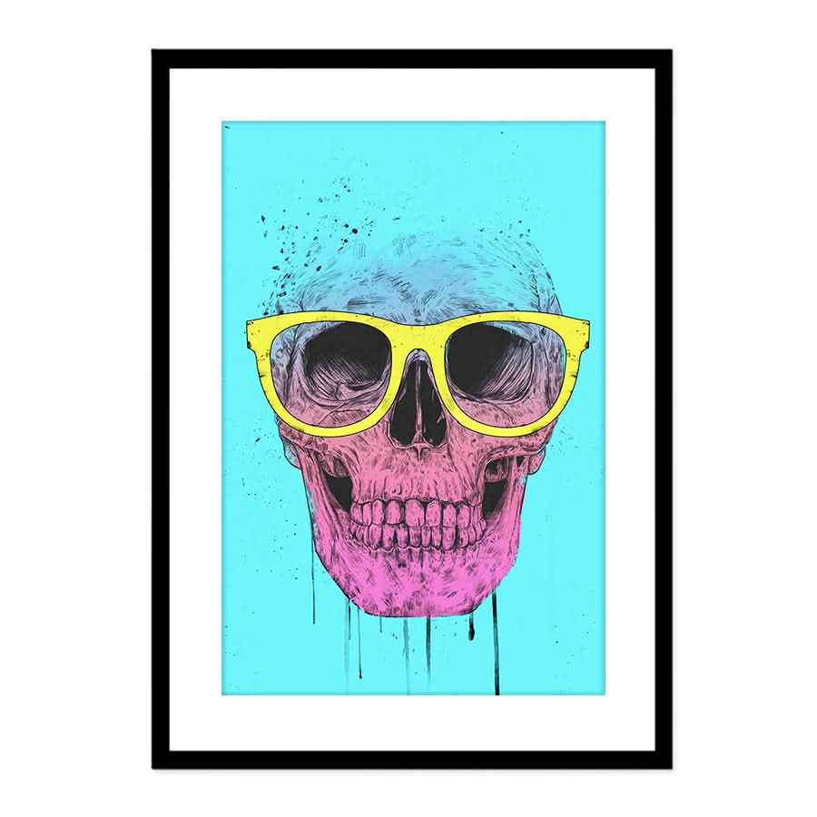 Pop Art Skull with Glasses by Balazs Solti