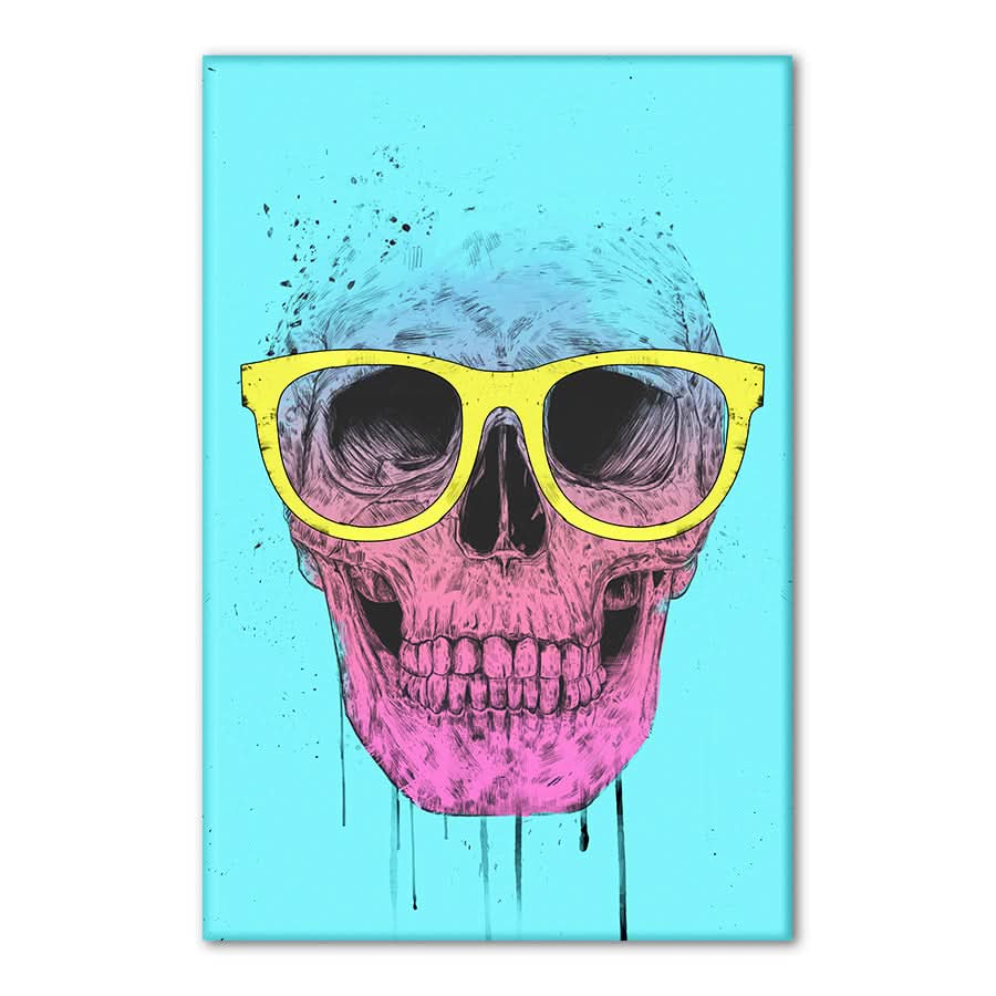 Pop Art Skull with Glasses by Balazs Solti