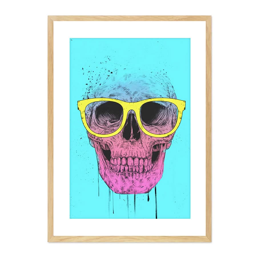 Pop Art Skull with Glasses by Balazs Solti