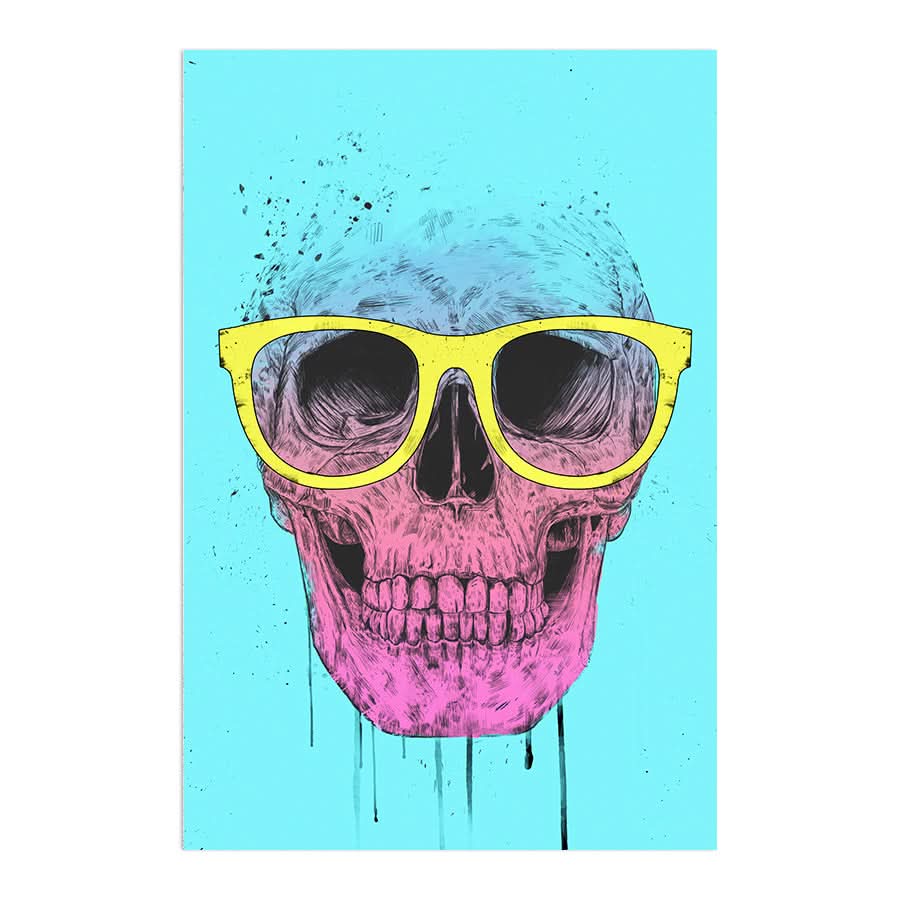 Pop Art Skull with Glasses by Balazs Solti