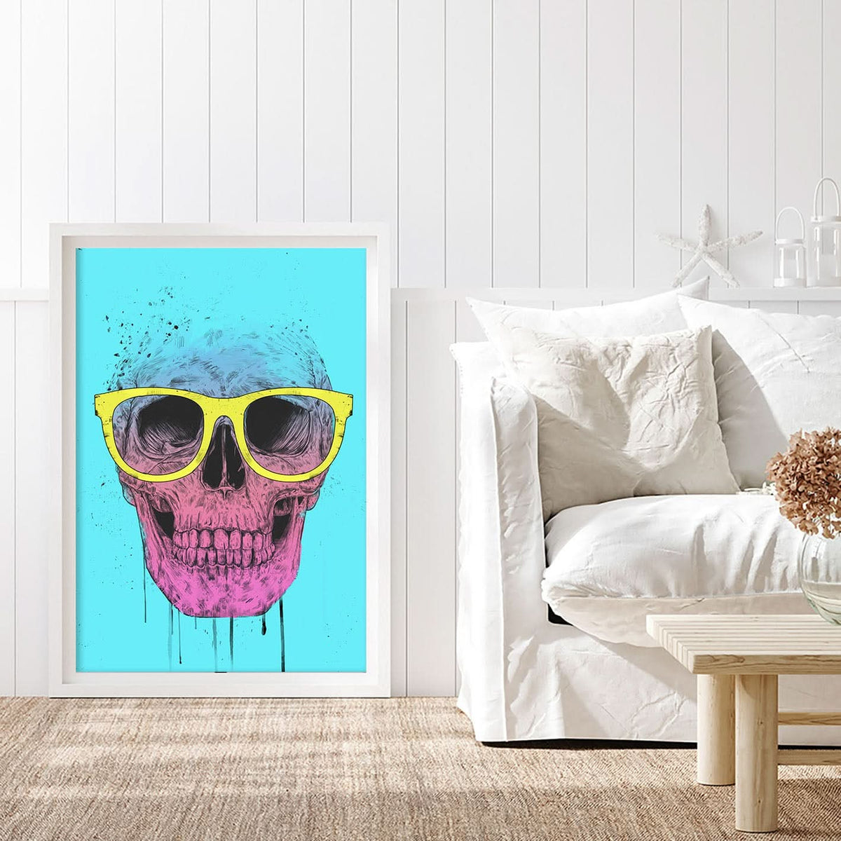 Pop Art Skull with Glasses by Balazs Solti