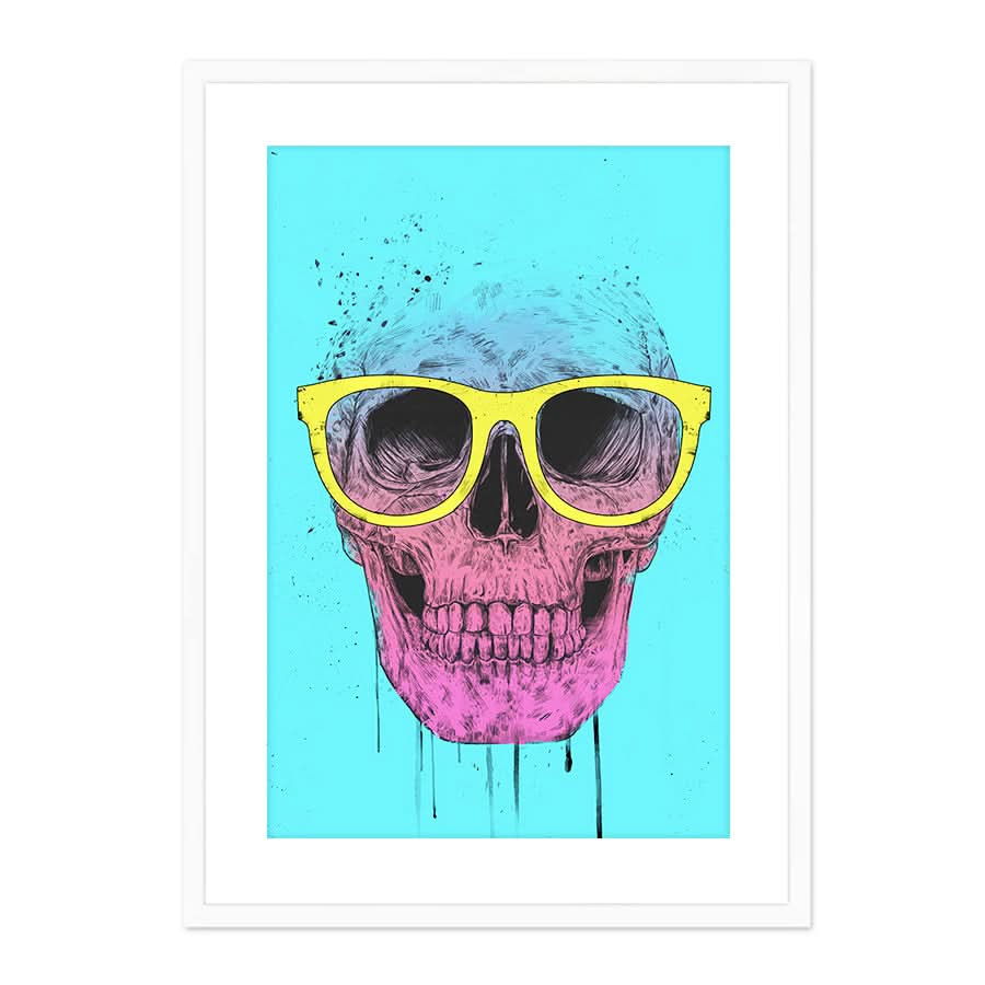 Pop Art Skull with Glasses by Balazs Solti