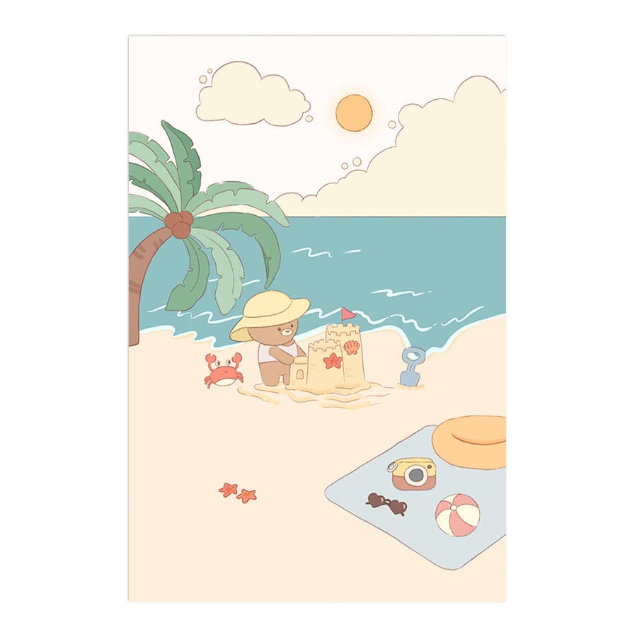 Bear on Summer Beach by Xuan Thai