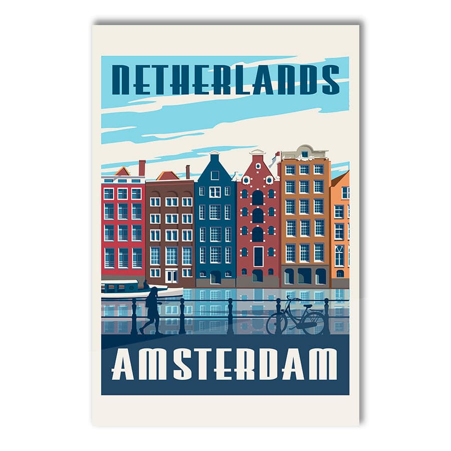 Amsterdam Travel Print by Retrodrome