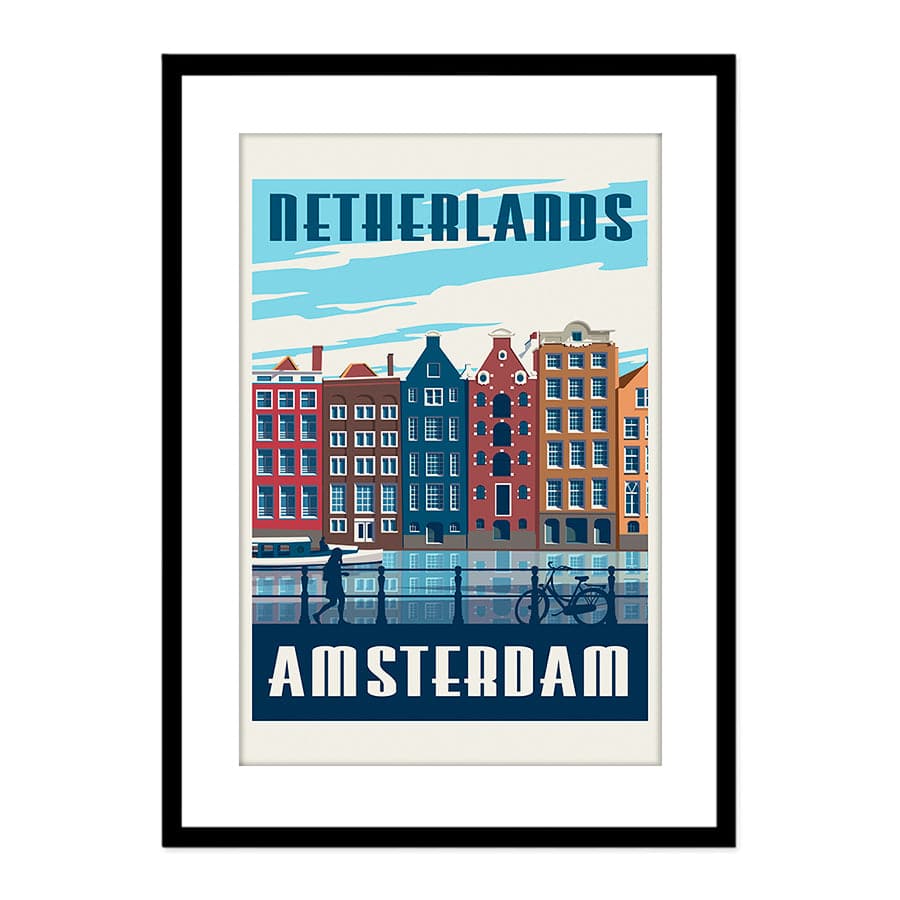 Amsterdam Travel Print by Retrodrome