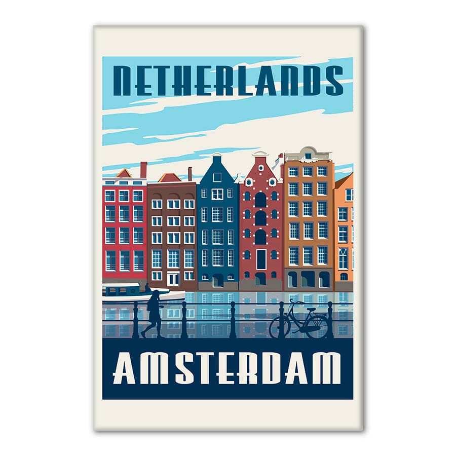 Amsterdam Travel Print by Retrodrome