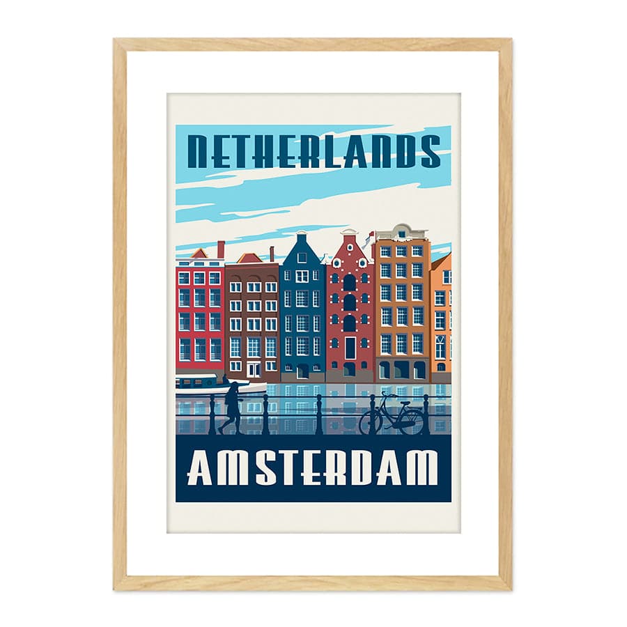 Amsterdam Travel Print by Retrodrome