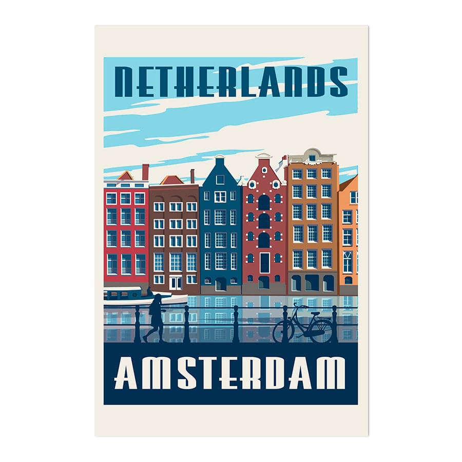Amsterdam Travel Print by Retrodrome