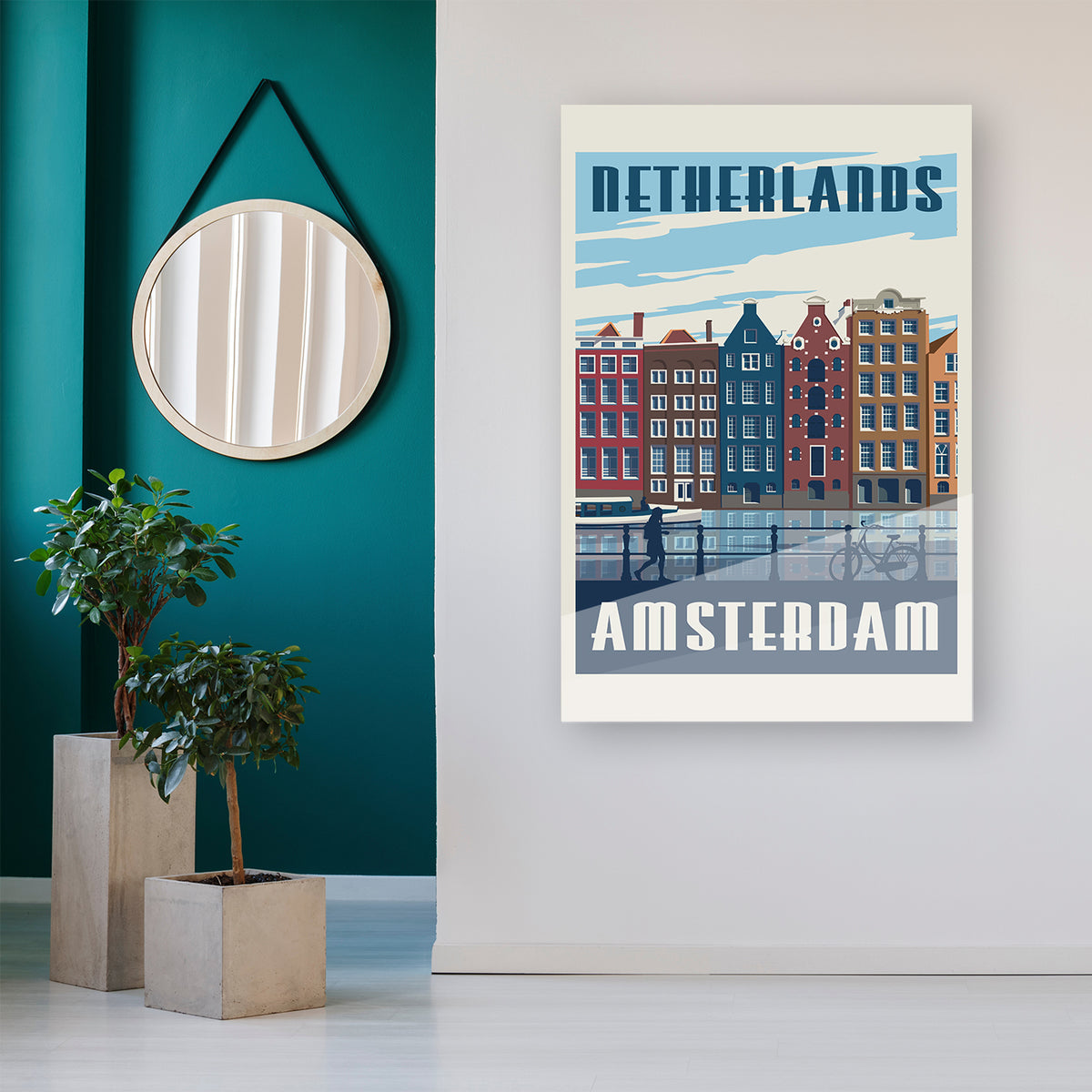 Amsterdam Travel Print by Retrodrome