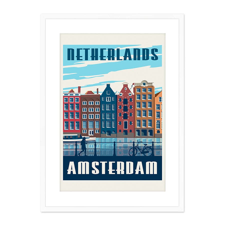 Amsterdam Travel Print by Retrodrome