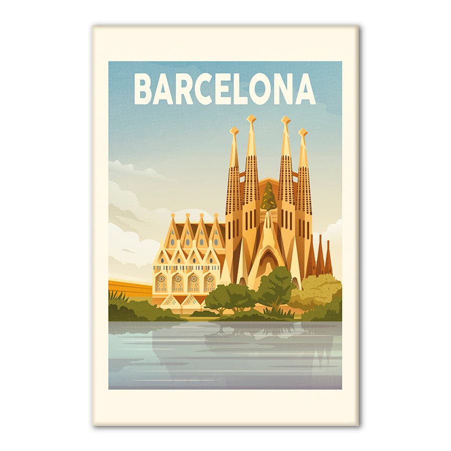 Barcelona Travel Print by Retrodrome