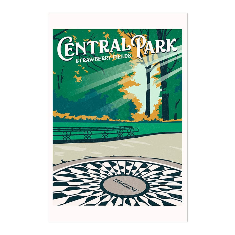 Central Park New York Travel Print by Retrodrome