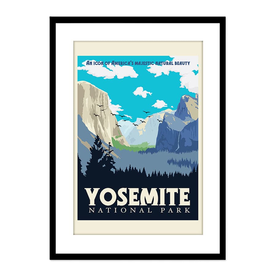 Yosemite National Park Travel Print by Retrodrome