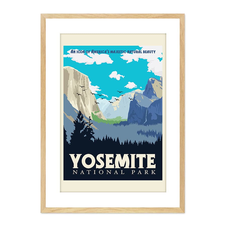 Yosemite National Park Travel Print by Retrodrome
