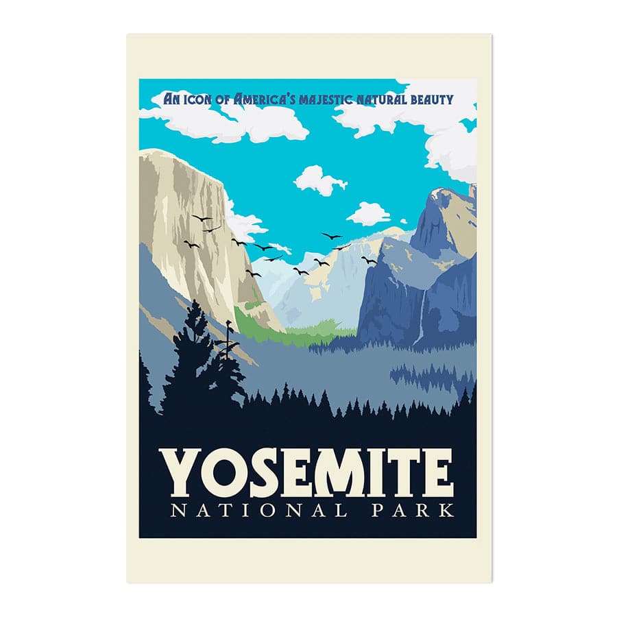 Yosemite National Park Travel Print by Retrodrome