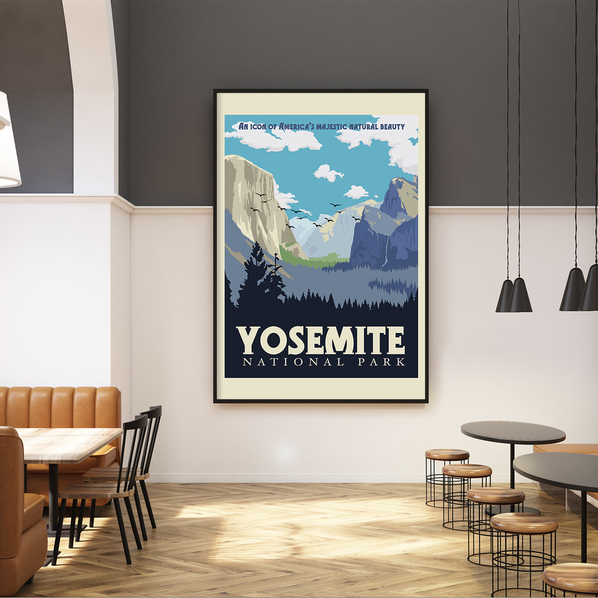 Yosemite National Park Travel Print by Retrodrome