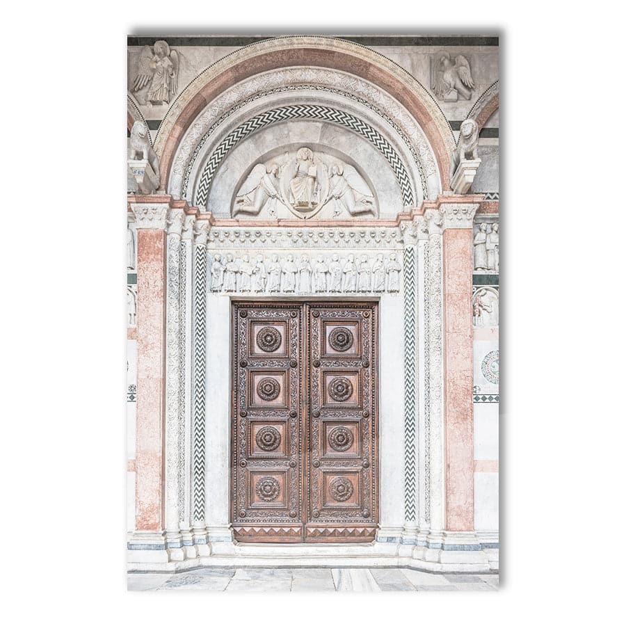 Brown Wooden Door With Symbols by Photolovers
