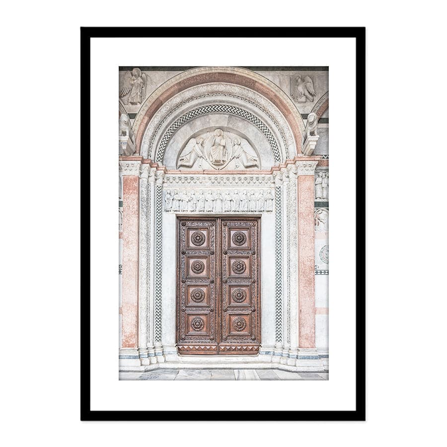 Brown Wooden Door With Symbols by Photolovers