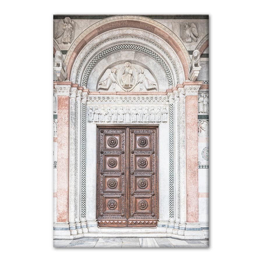 Brown Wooden Door With Symbols by Photolovers