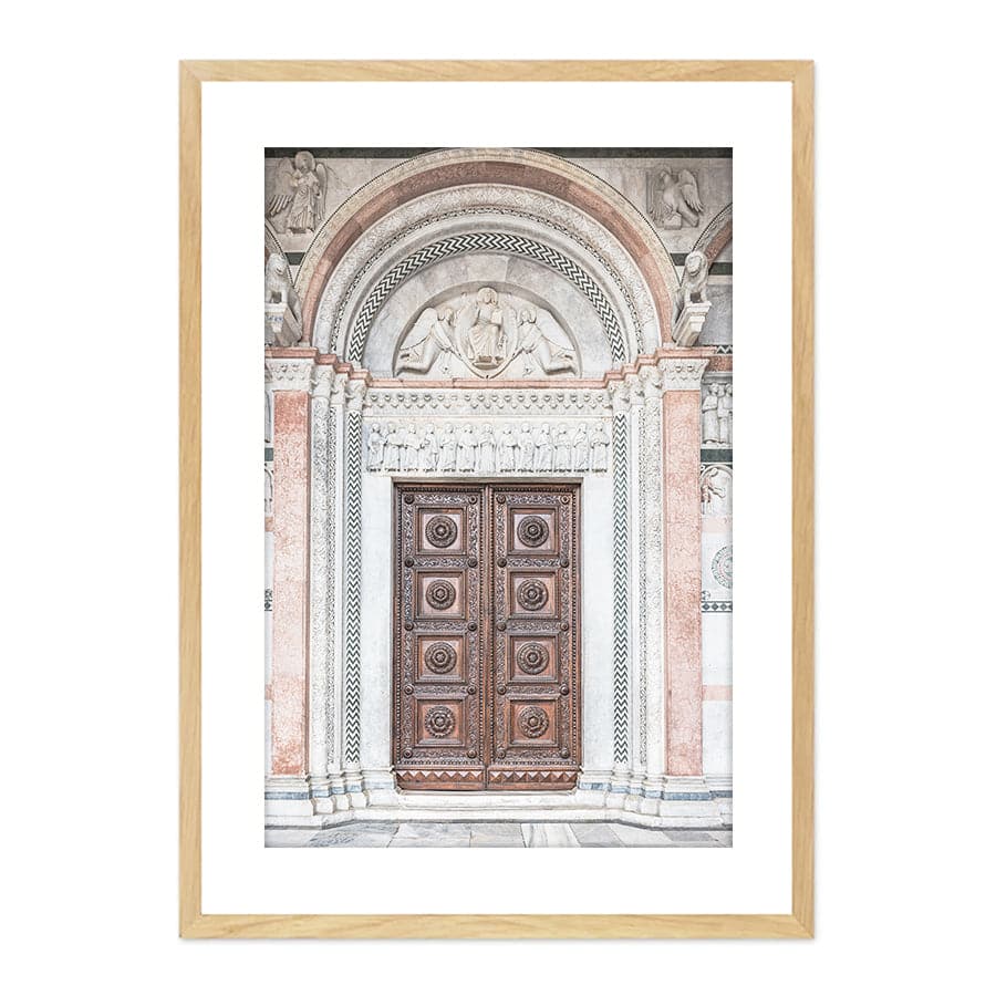 Brown Wooden Door With Symbols by Photolovers