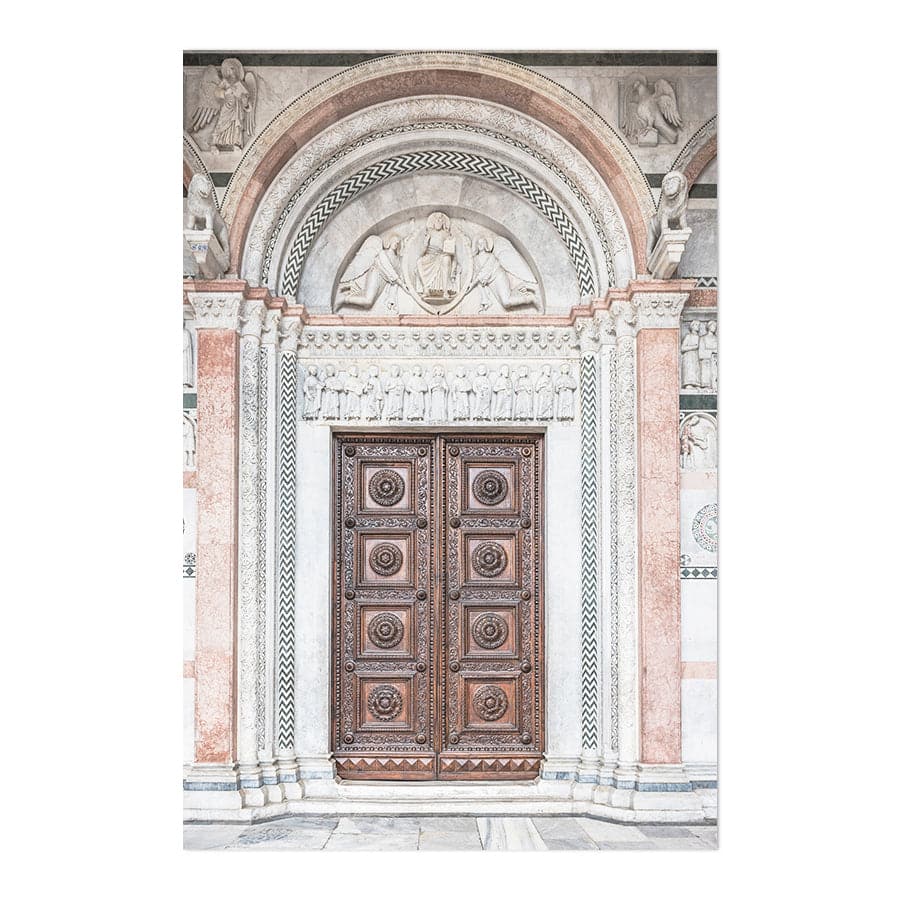 Brown Wooden Door With Symbols by Photolovers