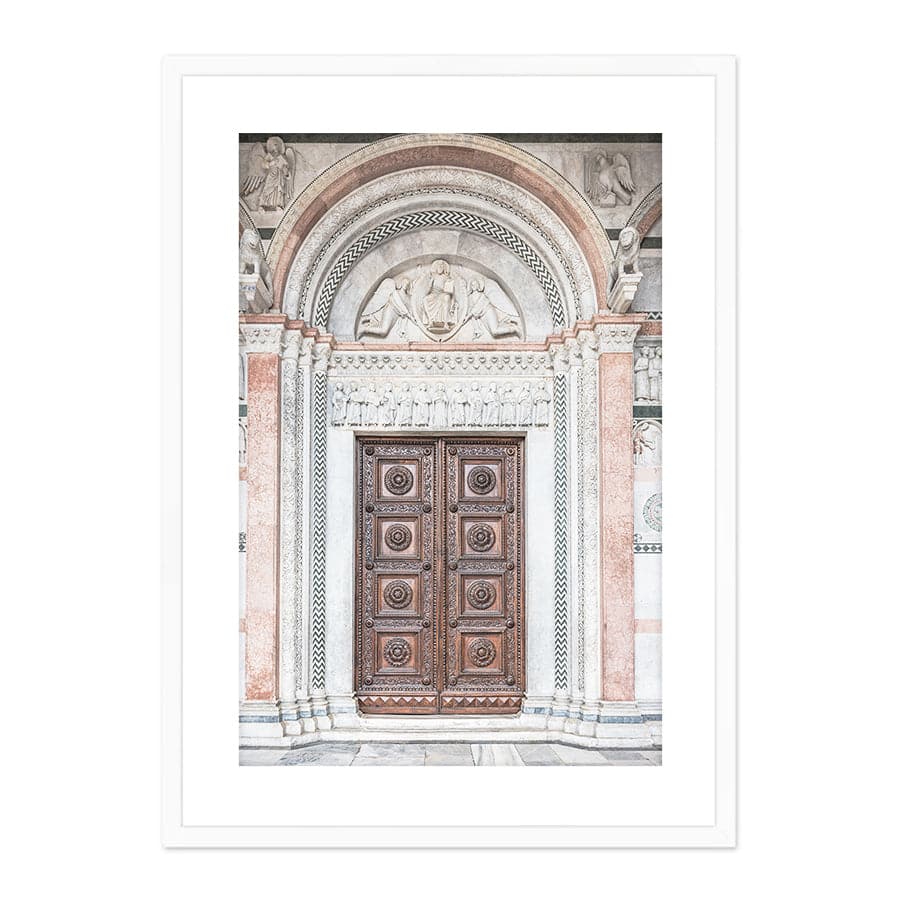 Brown Wooden Door With Symbols by Photolovers