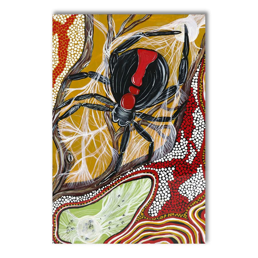 Mummy Redback and her Babies by Kay Pauli