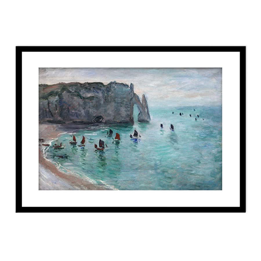 Étretat, The Gateway to Aval: Fishing Boats Leaving the Port by Claude Monet