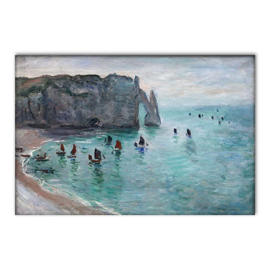 Étretat, The Gateway to Aval: Fishing Boats Leaving the Port by Claude Monet