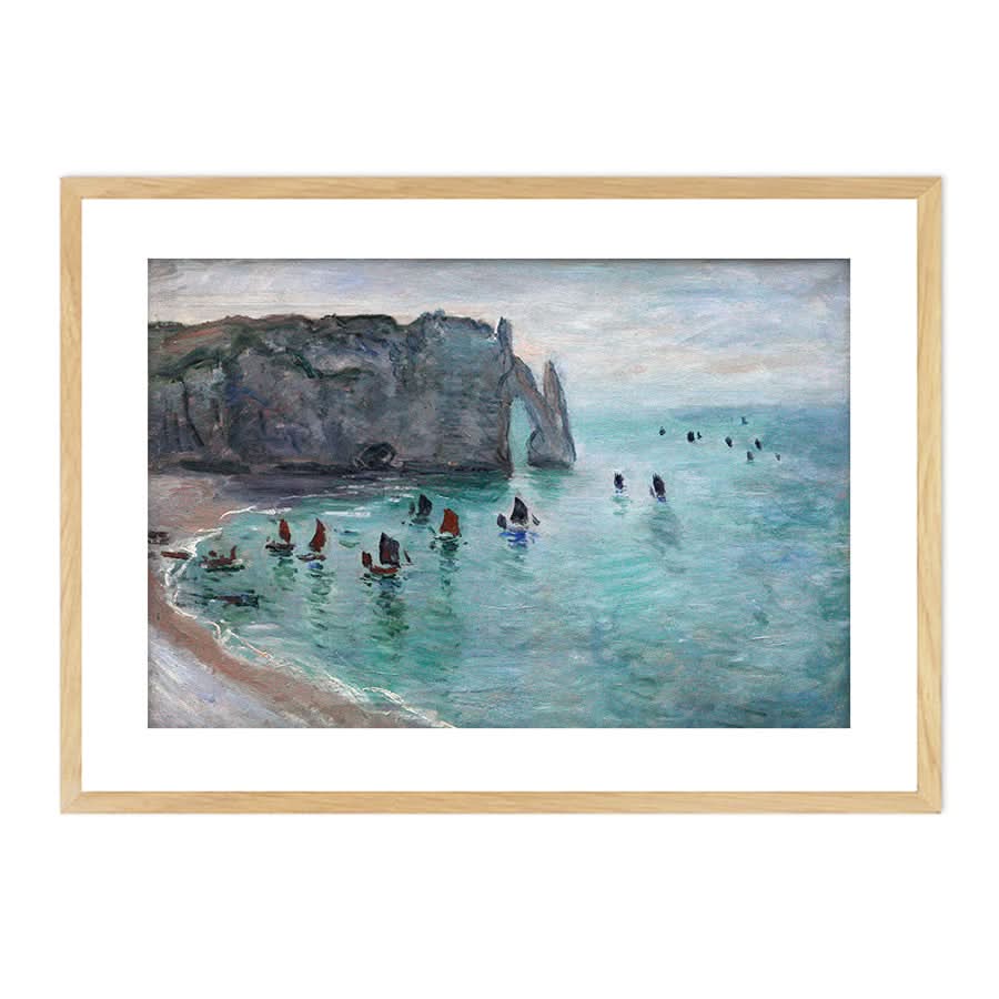 Étretat, The Gateway to Aval: Fishing Boats Leaving the Port by Claude Monet