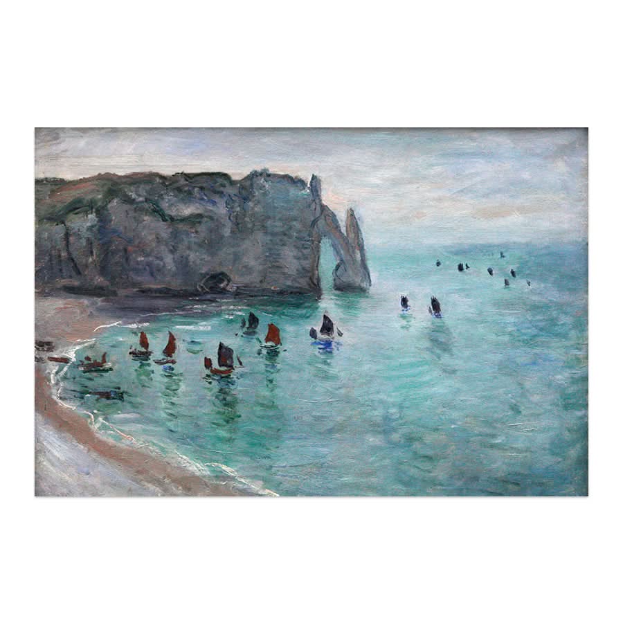 Étretat, The Gateway to Aval: Fishing Boats Leaving the Port by Claude Monet