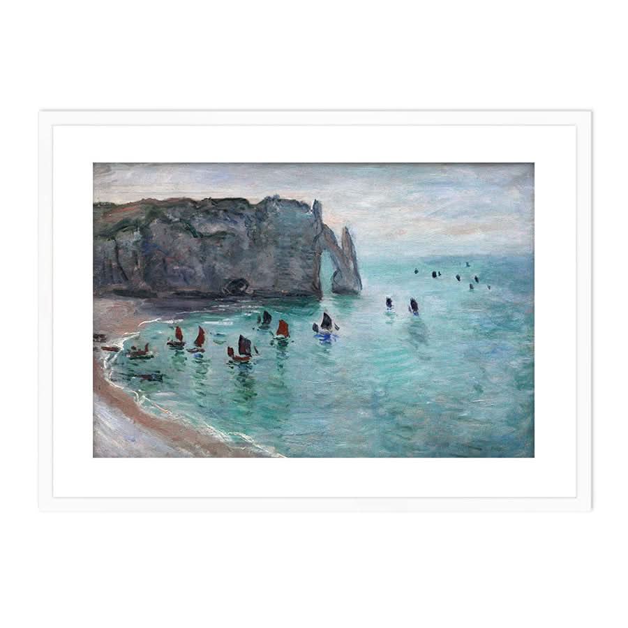 Étretat, The Gateway to Aval: Fishing Boats Leaving the Port by Claude Monet