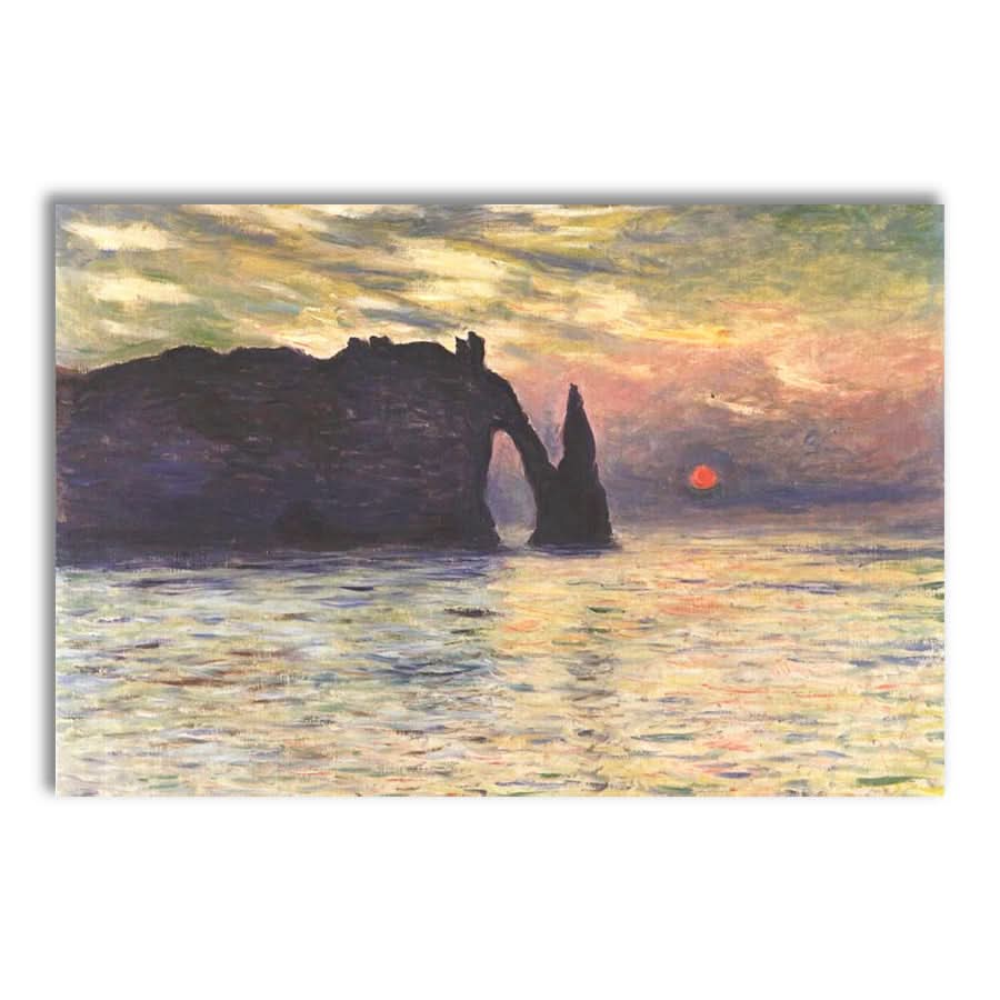 The Cliff, Étretat, Sunset by Claude Monet
