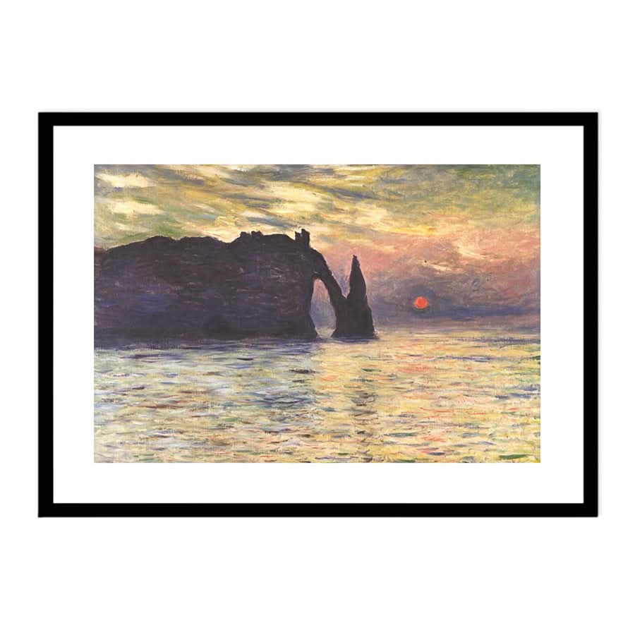 The Cliff, Étretat, Sunset by Claude Monet